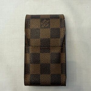 Louis Vuitton Damien Ebene Cigarette Case‎ Vintage Lipstick Lip Balm Tube Holder